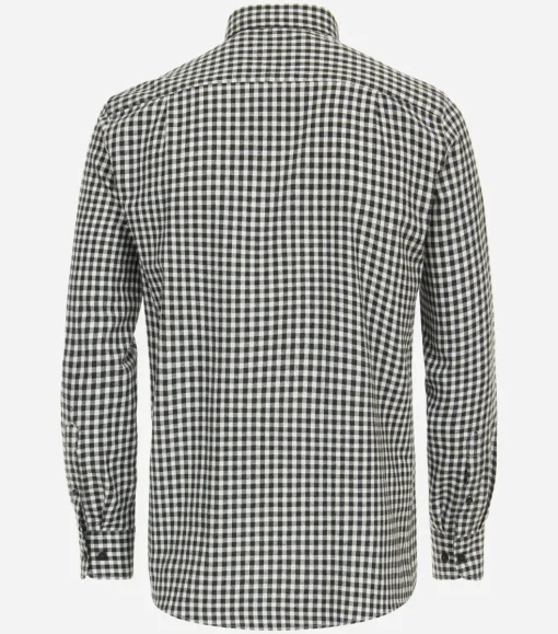 CASA MODA Sport comfort fit overhemd, flanel, antraciet geruit