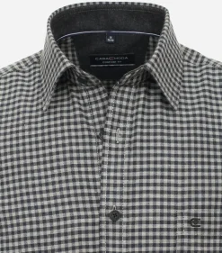 CASA MODA Sport comfort fit overhemd, flanel, groen geruit