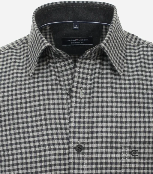 CASA MODA Sport comfort fit overhemd, flanel, groen geruit