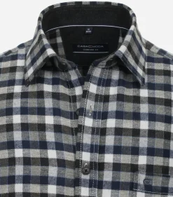CASA MODA Sport comfort fit overhemd, flanel, groen geruit