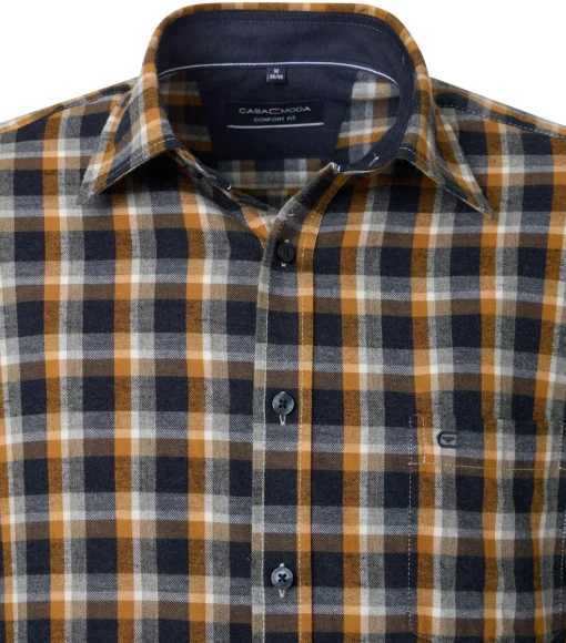 CASA MODA Sport comfort fit overhemd, flanel, blauw dessin