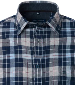 CASA MODA Sport comfort fit overhemd, flanel, blauw geruit