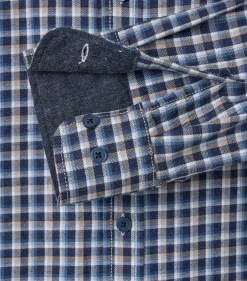 CASA MODA Sport comfort fit overhemd, flanel, blauw geruit