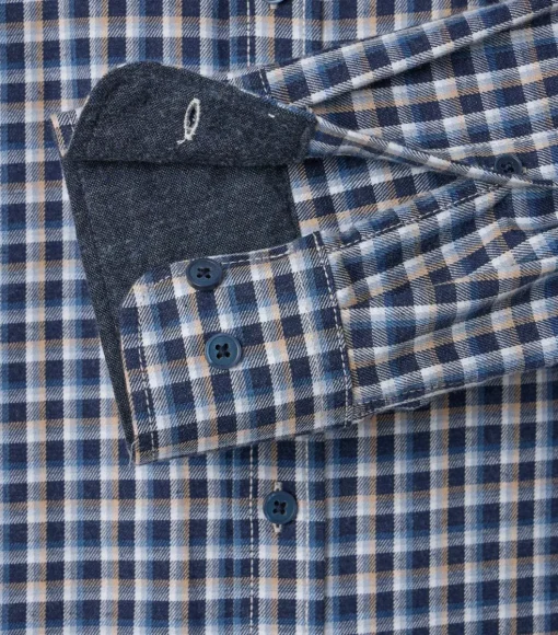 CASA MODA Sport comfort fit overhemd, flanel, blauw geruit