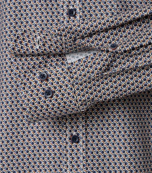 CASA MODA Sport comfort fit overhemd, popeline, blauw dessin