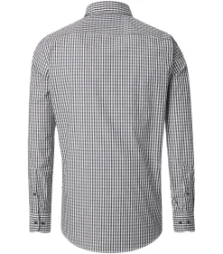 CASA MODA Sport comfort fit overhemd, dobby, blauw met wit en groen geruit