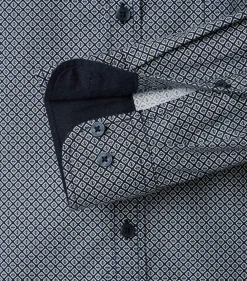 CASA MODA Sport comfort fit overhemd, twill, groen dessin