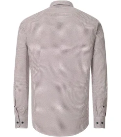 CASA MODA Sport comfort fit overhemd, twill, wit met blauw en rood dessin