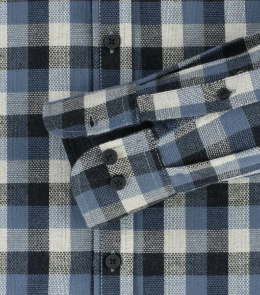 CASA MODA Sport comfort fit overhemd, flanel, blauw geruit