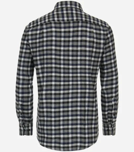 CASA MODA Sport comfort fit overhemd, flanel, groen geruit
