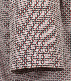 CASA MODA Sport comfort fit overhemd, korte mouw, popeline, rood dessin