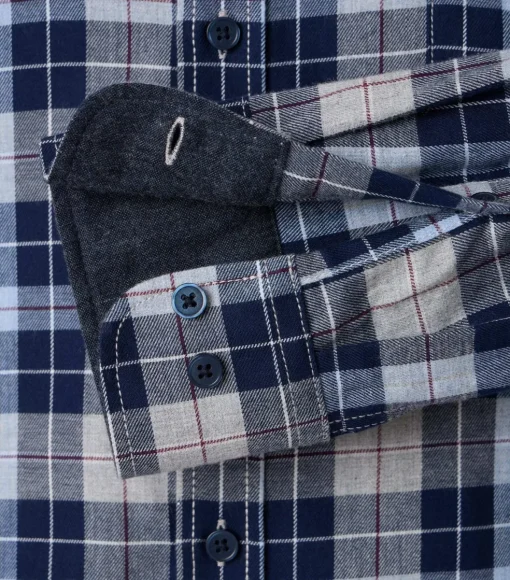 CASA MODA Sport comfort fit overhemd, flanel, blauw geruit