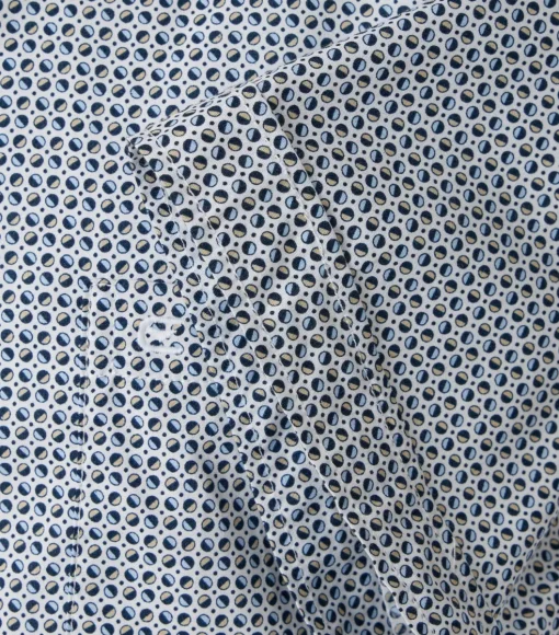 CASA MODA Sport comfort fit overhemd, korte mouw, popeline, blauw dessin