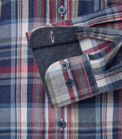 CASA MODA Sport comfort fit overhemd, flanel, blauw geruit