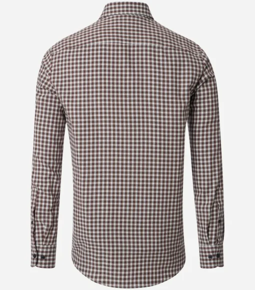 CASA MODA Sport comfort fit overhemd, flanel, bruin geruit