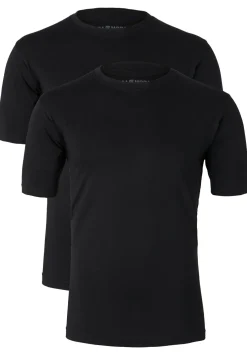 CASA MODA T-shirts (2-pack), O-neck, zwart