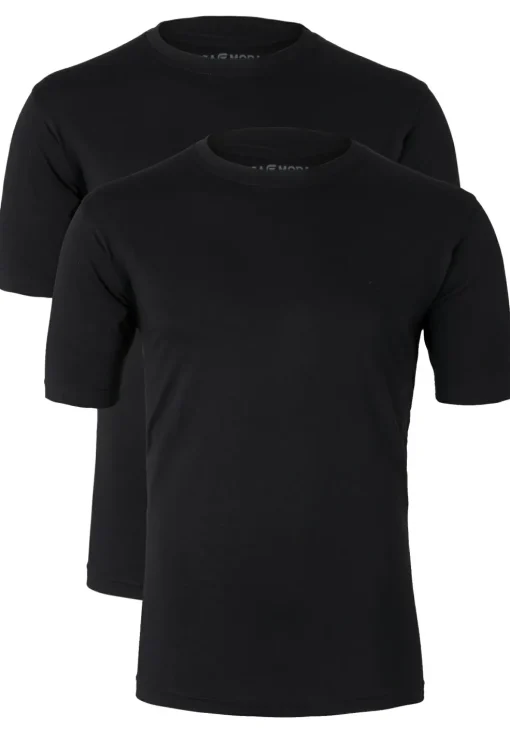 CASA MODA T-shirts (2-pack), O-neck, zwart