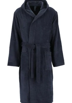 Ceceba heren badjas badstof, met capuchon, donkerblauw