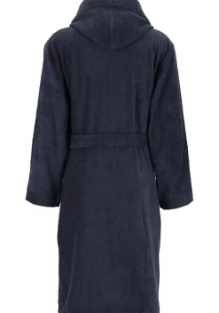 Ceceba heren badjas badstof, met capuchon, donkerblauw