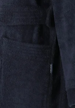 Ceceba heren badjas badstof, met capuchon, donkerblauw