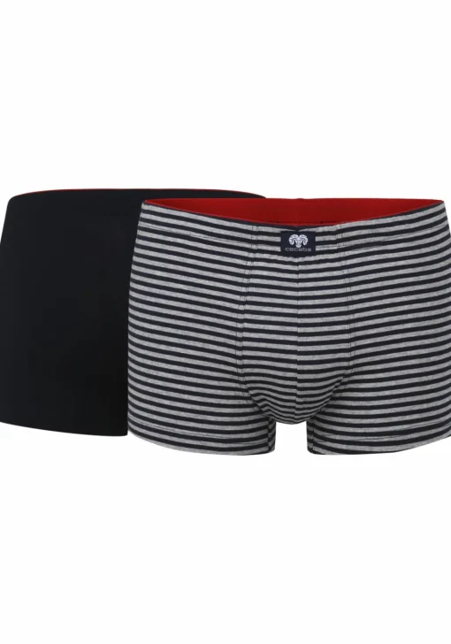 Ceceba heren boxer normale lengte (2-pack), donkerblauw gestreept