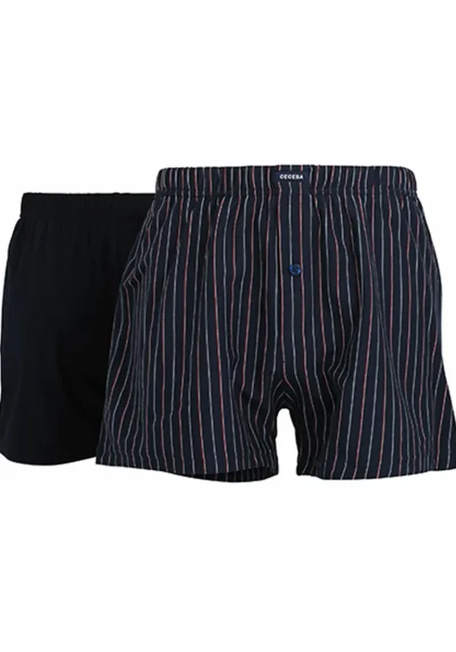 Ceceba heren boxershorts wijd model met gulp (2-pack), donkerblauw