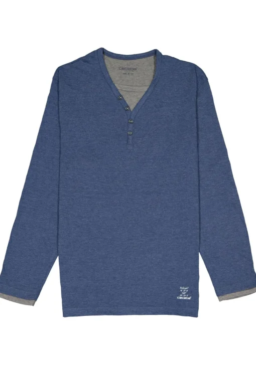 Ceceba heren pyjama, blauw met grijs