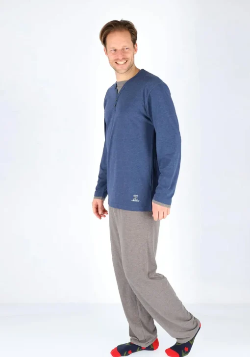 Ceceba heren pyjama, blauw met grijs