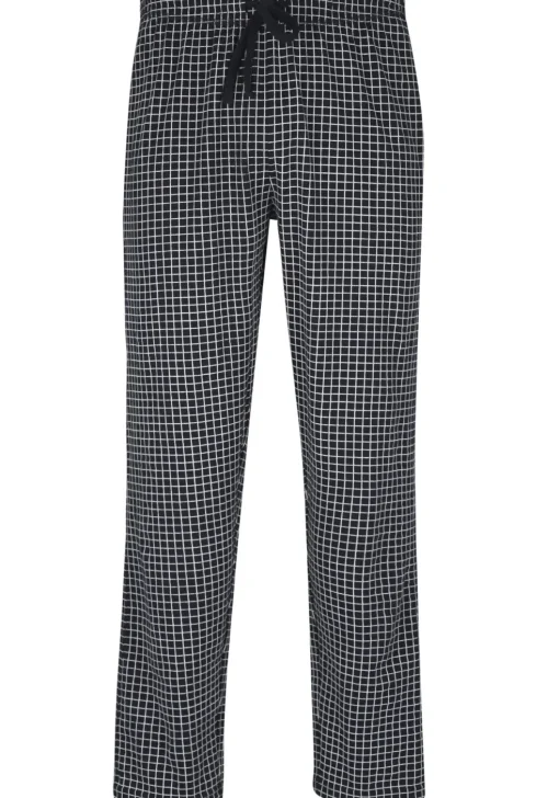Ceceba heren pyjamabroek lang, donkerblauw met wit geruit