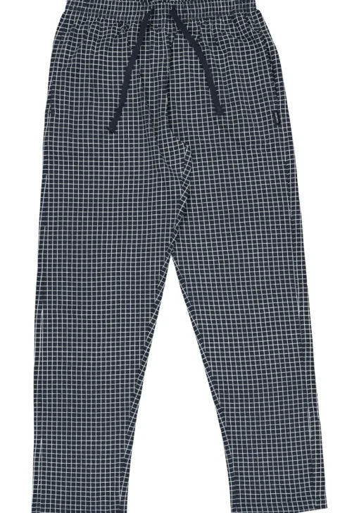 Ceceba heren pyjamabroek lang, donkerblauw met wit geruit