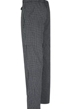 Ceceba heren pyjamabroek lang, donkerblauw met wit geruit