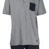 Ceceba heren shortama O-hals met knoopjes, donkerblauw