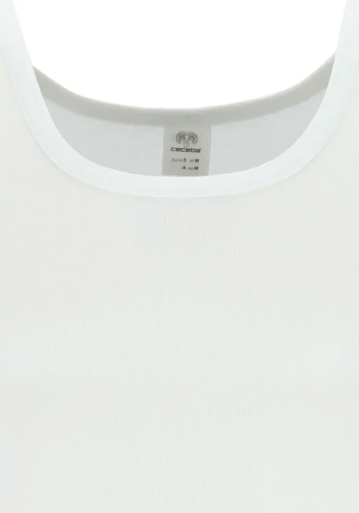 Ceceba heren singlets fijnrib regular fit (2-pack), wit