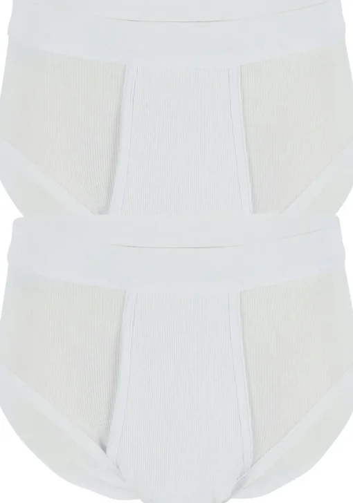 Ceceba heren slips met gulp, dubbelrib (2-pack), wit