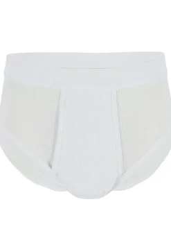 Ceceba heren slips met gulp, dubbelrib (2-pack), wit