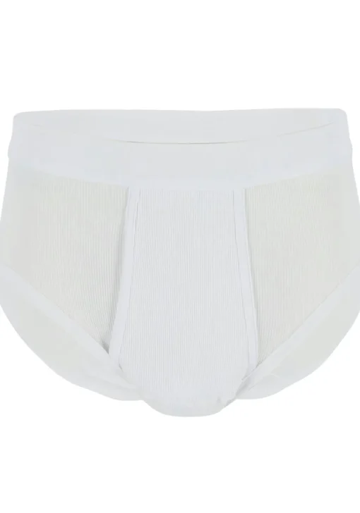 Ceceba heren slips met gulp, dubbelrib (2-pack), wit