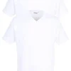 Ceceba heren T-shirt V-hals (2-pack), wit