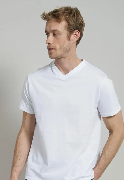 Ceceba heren T-shirt V-hals (2-pack), wit