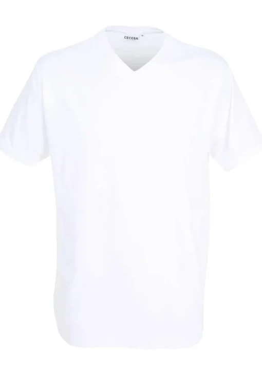 Ceceba heren T-shirt V-hals (2-pack), wit