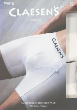 Claesen's Basics boxers (2-pack), heren boxers lang, wit