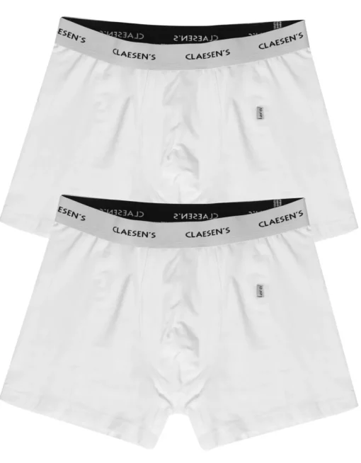 Claesen's Basics normale lengte boxer (2-pack), heren boxer, wit