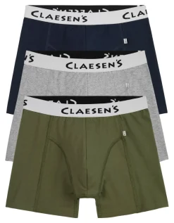 Claesen's Basics normale lengte boxer (3-pack), heren boxer, grijs, groen, blauw
