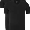 Claesen's Basics T-shirts (2-pack), heren T-shirts V-hals, zwart