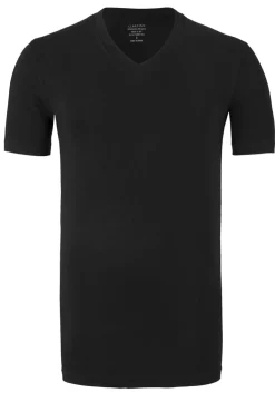 Claesen's Basics T-shirts (2-pack), heren T-shirts V-hals, zwart