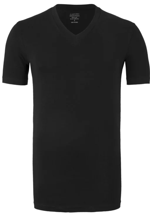 Claesen's Basics T-shirts (2-pack), heren T-shirts V-hals, zwart