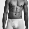 Claesen's Cls No.1 extra lange boxer met gulp (2-pack), heren pima long boxer, wit