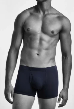 Claesen's Cls No.1 extra lange boxer met gulp (2-pack), heren pima long boxer, blauw