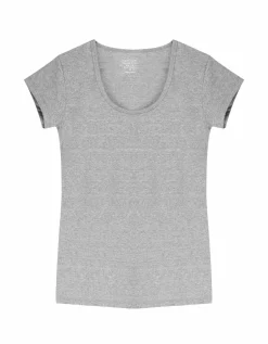 Claesen's dames Basics T-shirt (1-pack), T-shirt korte mouw, grijs