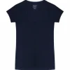Claesen's dames Basics T-shirt (1-pack), V-hals T-shirt korte mouw, blauw