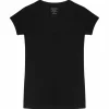Claesen's dames Basics T-shirt (1-pack), V-hals T-shirt korte mouw, zwart